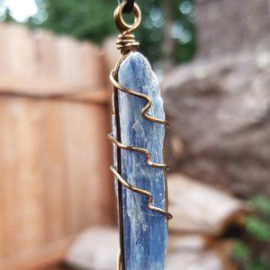 Raw Blue Kyanite Hand Wrapped Healing Necklace